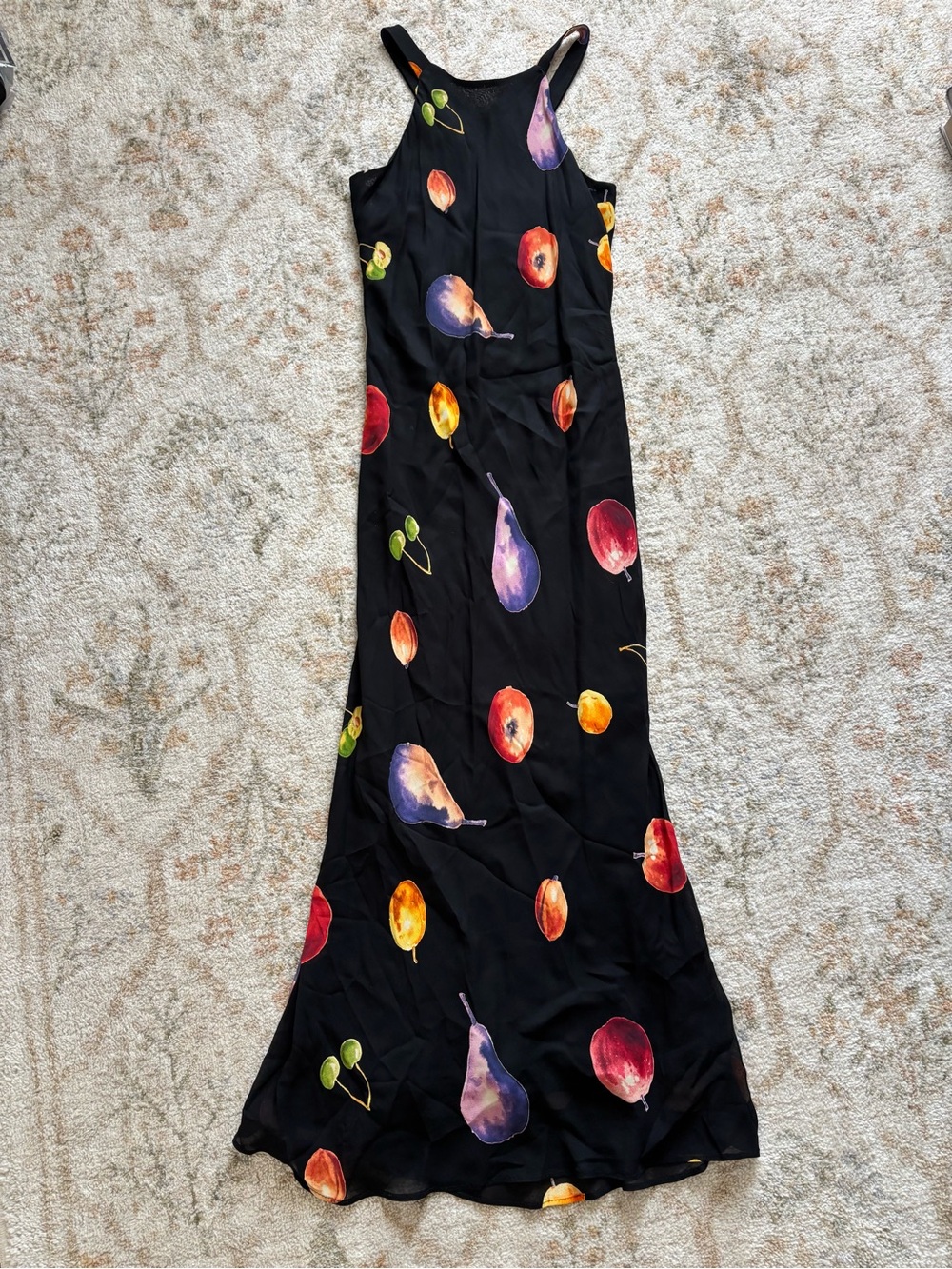 Tessuto / Vintage Fruit 100% Rayon Dress Black